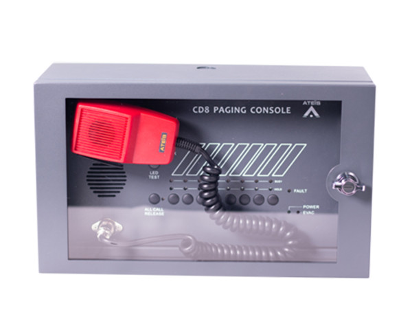 Ateis CD8-AS 8-Zone Wallmount Mic / Paging Console for IDA8 - Main Image