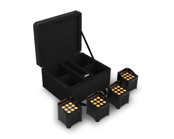 CHAUVET DJ Freedom Par Q9 X4 4-PACK Battery Uplighter 9x6W RGBA LEDs Black - Main Image