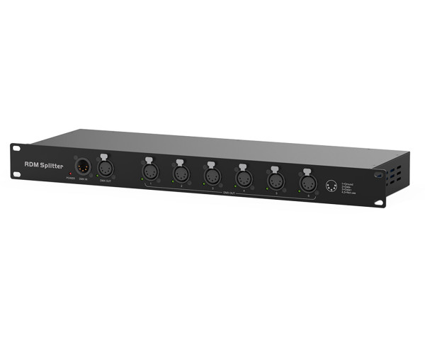 Zero 88 RDM Splitter 6 Rackmount 5-Pin XLR Splitter 2 In /2 Thru /6 Out - Main Image