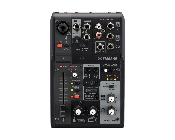 Yamaha AG03 MK2 3-Channel Mixer with USB Audio Interface Black - Main Image