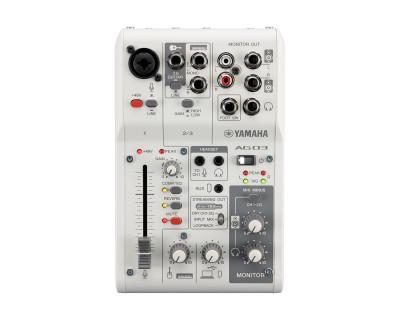 AG03 MK2 3-Channel Mixer with USB Audio Interface White
