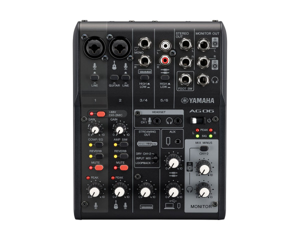 Yamaha AG06 MK2 6-Channel Mixer with USB Audio Interface Black - Main Image