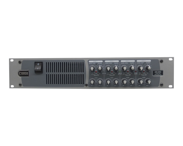 Cloud 46-240 4-Zone Mixer Amp 6-Line/2-Mic I/P 4x240W 4Ω/100V 2U - Main Image
