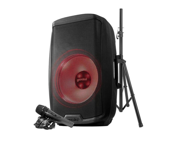 Gemini AS-2115BT-LT-PK 15 Active LED Loudspeaker Bluetooth +Stand 2000W - Main Image