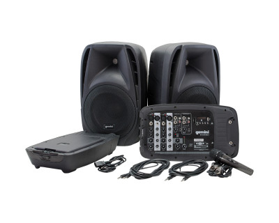ES-210MX-BLU Portable PA System with 2x Speakers/ Amp/ Mixer/ Mic