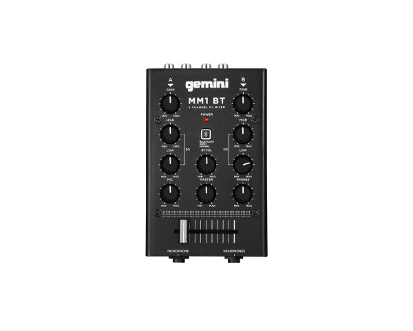 Gemini MM1BT 2-Channel Miniature DJ Mixer with 2-Band EQ + Bluetooth - Main Image