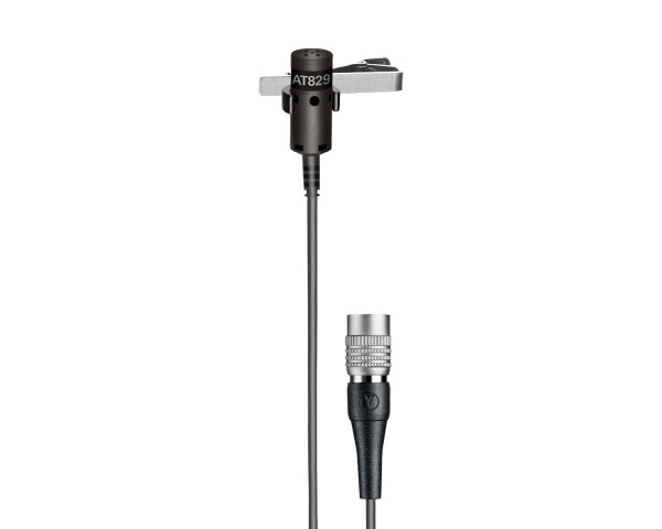Audio Technica AT829cW Mini Cardioid Condenser Lavalier Mic cW 4-Pin Plug BLACK - Main Image