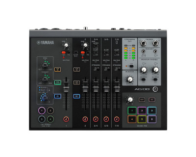 AG08 8-Channel Mixer with USB Audio Interface Black