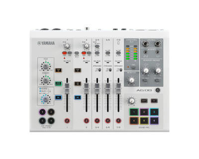 AG08 8-Channel Mixer with USB Audio Interface White