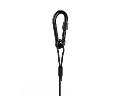 SC-08 Safety Cable with Loop and Carabiner Up to 75Kg Black
