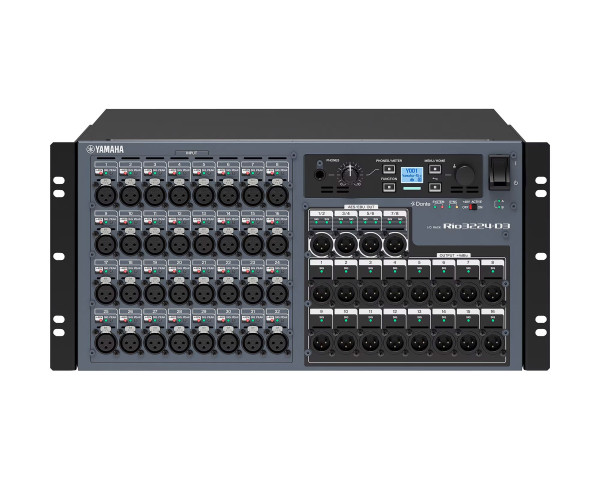 Yamaha Rio3224-D3 Dante Network Rack 32in/24out with Dual PSU and OLED - Main Image