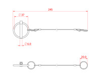 Doughty T28380 Lynch Pin with wire 1.5mm Wire x 170mm - Image 2
