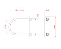 Doughty T30200 Pipe to Pipe U Bolt fits 48-51mm Tubes - Image 2
